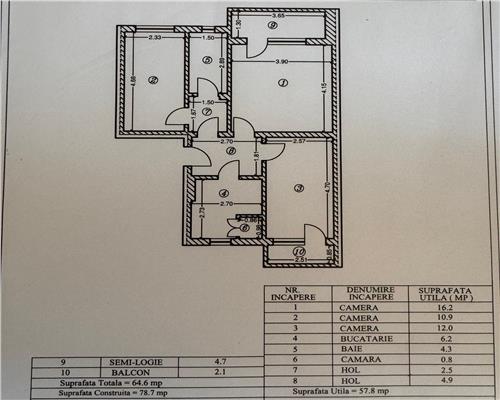 Apartament 3 camere  , central, zona Republicii , Ploiesti