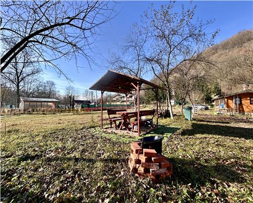 Teren cu constructii Cosmina de Sus   Foisor, baie, cabanuta si umbrar