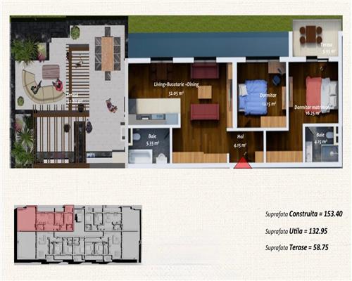 Penthouse 3 camere, constructie noua, in Ploiesti, zona Nord/ Kaufland