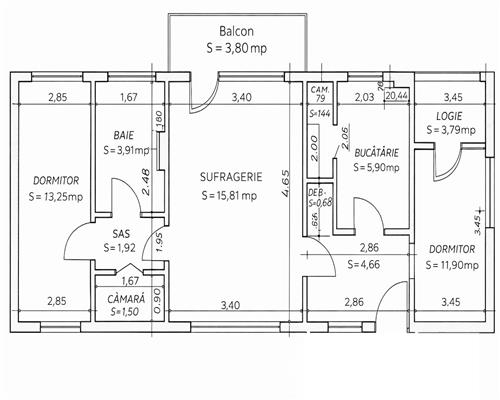 Apartament 3 camere, bloc din beton, Nord langa Fun Shop Park Ploiesti