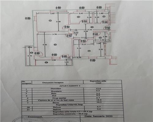 Apartament 3 camere, bloc 2020, Ploiesti, zona Republicii/ Caraiman.